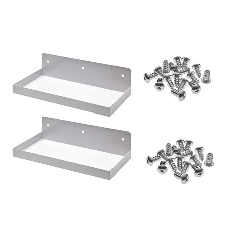 Triton Products 12 In. W x 6 In. D White Epoxy Coated Steel Shelf for 1/8 In. and 1/4 In. Pegboard 2 Pack 76126W-2